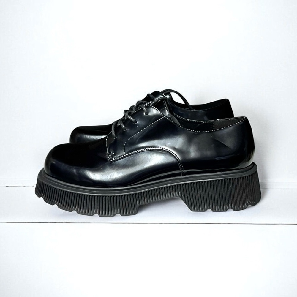 🌻NEW NWOT Jeffrey Campbell The Office Platform Derby Leather Shoes Size 9.5